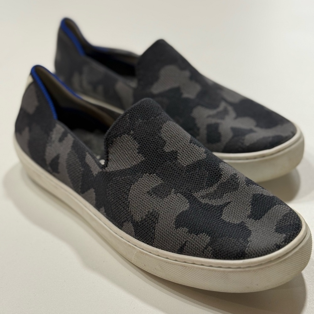 Rothys The Sneaker Gray Black Camo Slip On Low Top Shoes Womens Size 11
